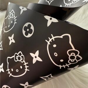 Korean Hello Kitty Floral Wrapping Paper Set: 20 Sheets Bouquet Packaging